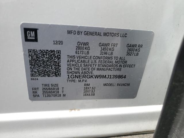 2021 CHEVROLET TRAVERSE L - 1GNERGKW9MJ139864