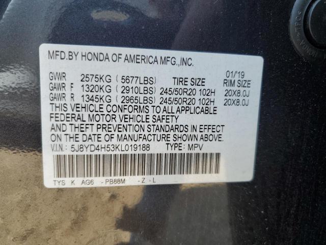 2019 ACURA MDX TECHNO - 5J8YD4H53KL019188