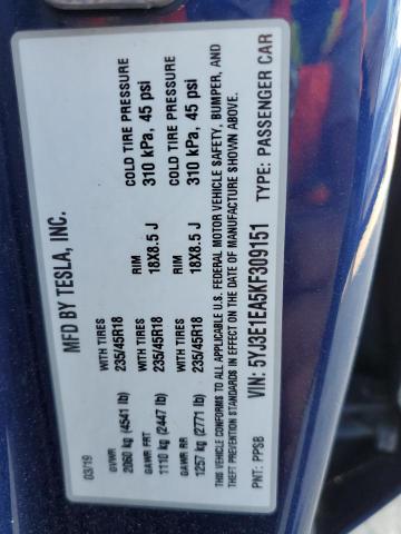2019 TESLA MODEL 3 - 5YJ3E1EA5KF309151