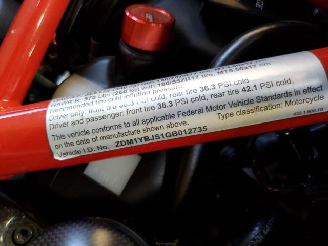 2016 DUCATI HYPERMOTAR ZDM1YBJS1GB012735