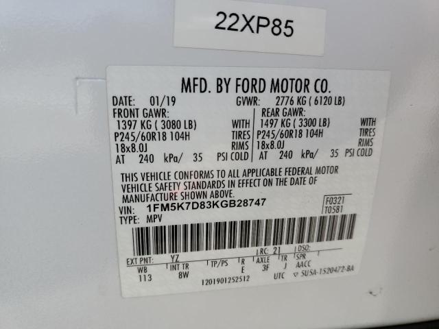2019 FORD EXPLORER X 1FM5K7D83KGB28747