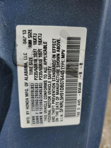 VIN 5FNRL5H91DB076445 2013 Honda Odyssey, Touring no.13