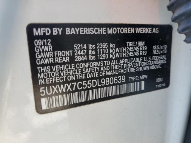 VIN 5UXWX7C55DL980639 2013 BMW X3, Xdrive35I no.12