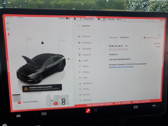 2022 TESLA MODEL Y - 7SAYGDEF6NF416441