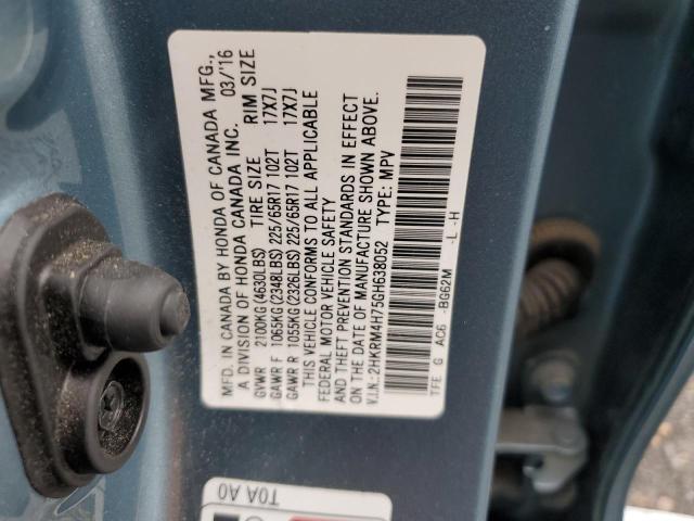 VIN 2HKRM4H75GH638052 2016 Honda CR-V, Exl no.12