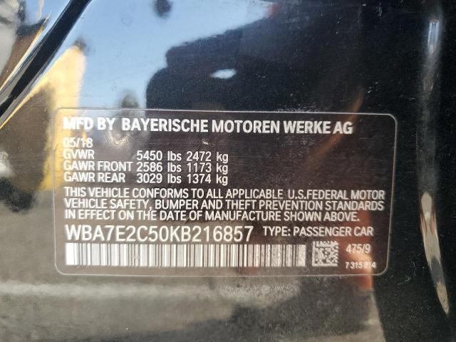 VIN WBA7E2C50KB216857 2019 BMW 7 SERIES no.12