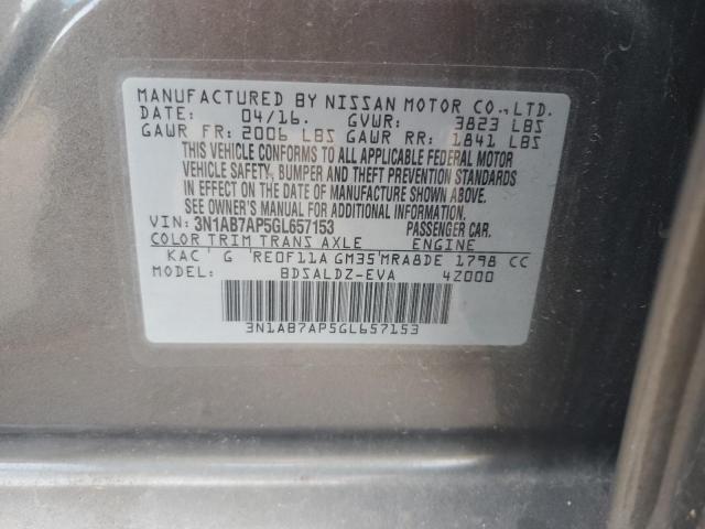 2016 NISSAN SENTRA S - 3N1AB7AP5GL657153