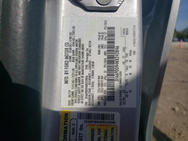 VIN 3FA6P0D94KR242846 2019 Ford Fusion, Titanium no.12