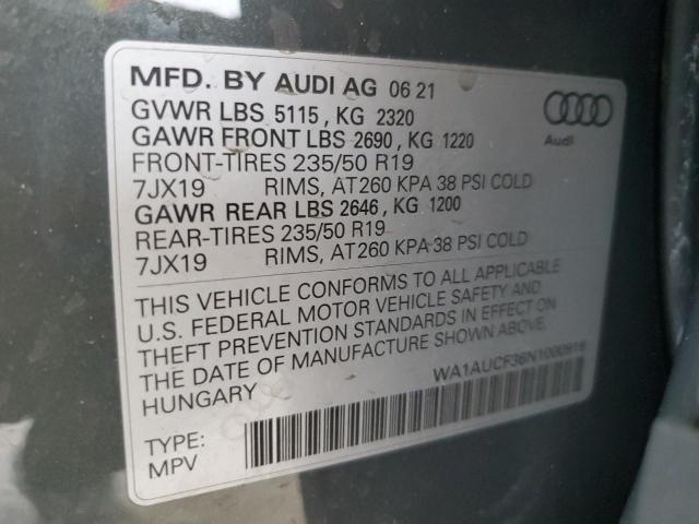 VIN WA1AUCF36N1000916 2022 Audi Q3, Premium 40 no.14