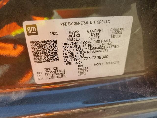 2022 GMC SIERRA K25 - 1GT49PE77NF208340