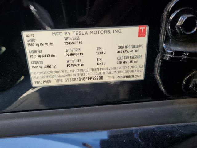 2015 TESLA MODEL S 60 5YJSA1S16FFP72790