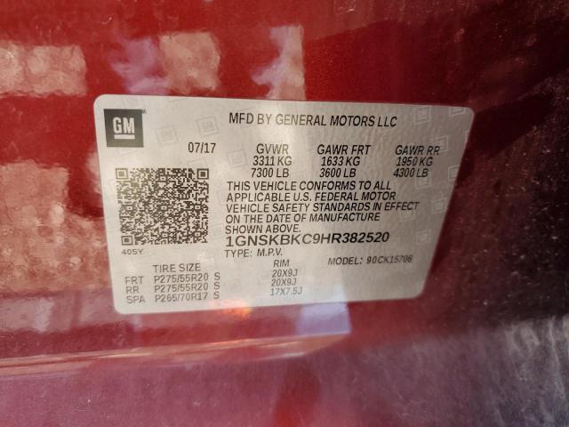 2017 CHEVROLET TAHOE K150 - 1GNSKBKC9HR382520