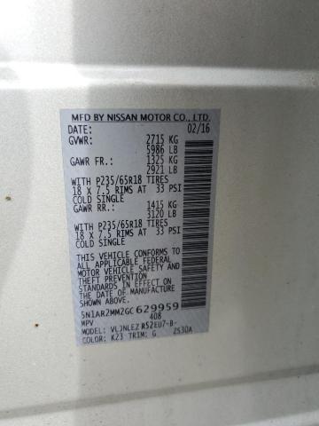 2016 NISSAN PATHFINDER - 5N1AR2MM2GC629959