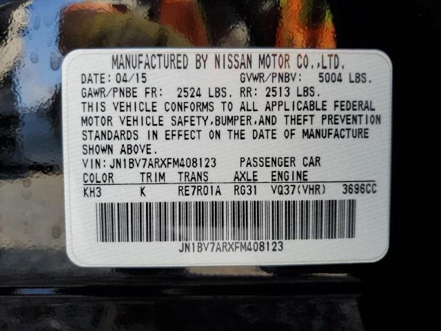 VIN JN1BV7ARXFM408123 2015 Infiniti Q50, Base no.12