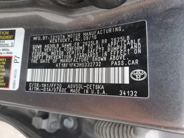 2017 TOYOTA CAMRY LE - 4T1BF1FK3HU332732