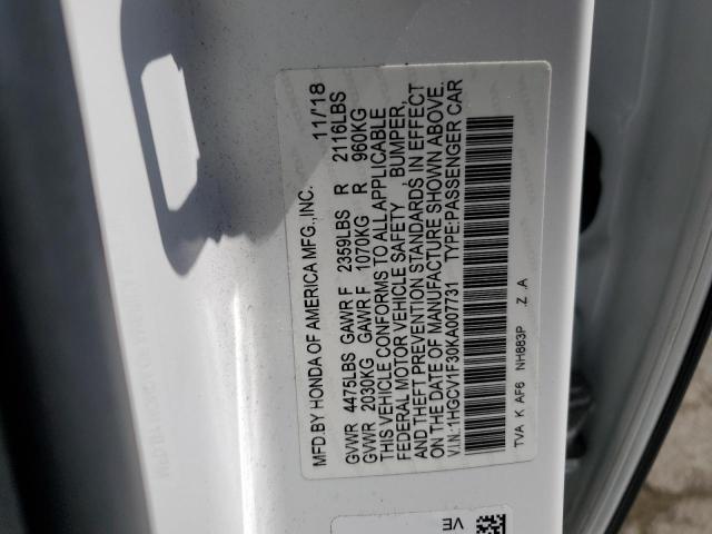 2019 HONDA ACCORD SPO - 1HGCV1F30KA007731