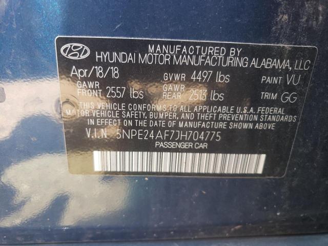 VIN 5NPE24AF7JH704775 2018 Hyundai Sonata, SE no.12