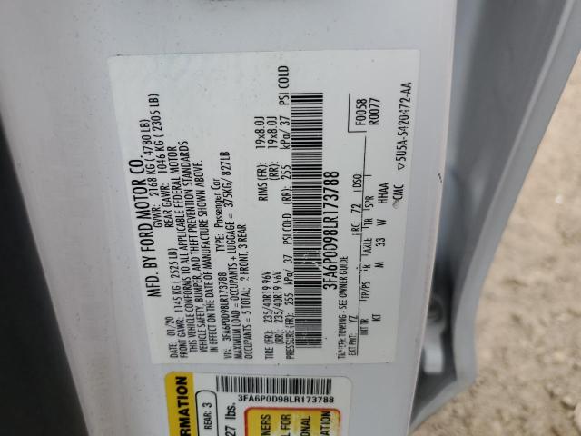 2020 FORD FUSION TIT - 3FA6P0D98LR173788