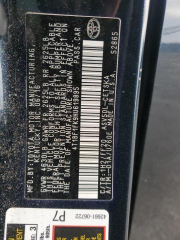 2017 TOYOTA CAMRY LE - 4T1BF1FK9HU619895