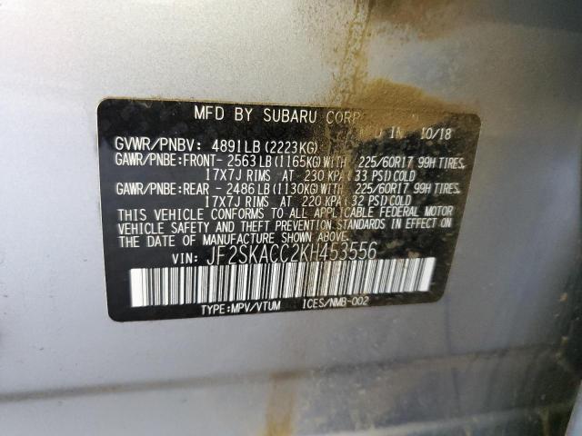 2019 SUBARU FORESTER JF2SKACC2KH453556