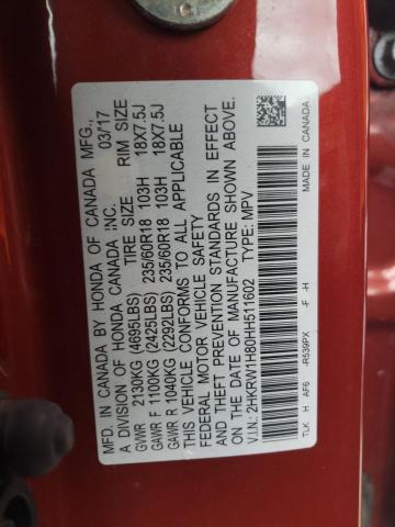 2017 HONDA CR-V EXL - 2HKRW1H80HH511602