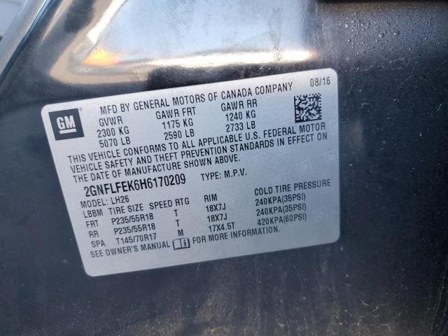 2017 CHEVROLET EQUINOX LT - 2GNFLFEK6H6170209