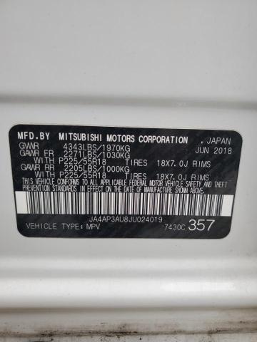 2018 MITSUBISHI OUTLANDER - JA4AP3AU8JU024019