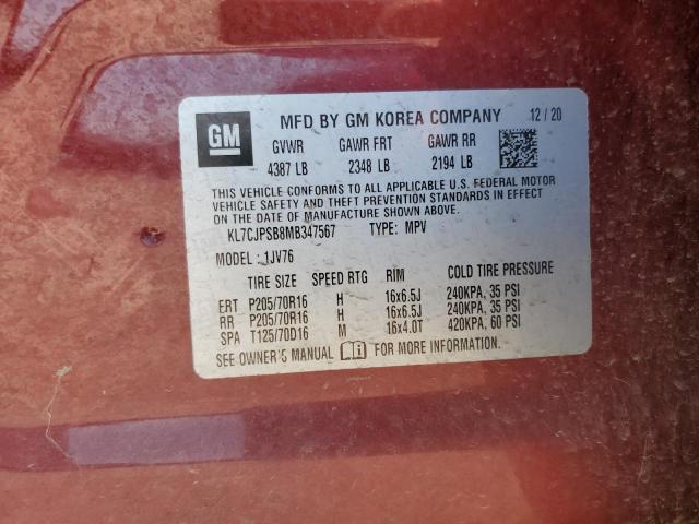 KL7CJPSB8MB347567 2021 CHEVROLET TRAX