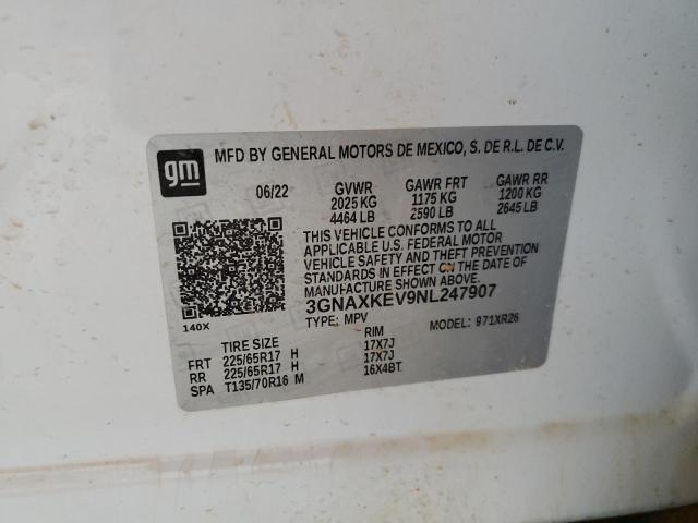 2022 CHEVROLET EQUINOX LT - 3GNAXKEV9NL247907