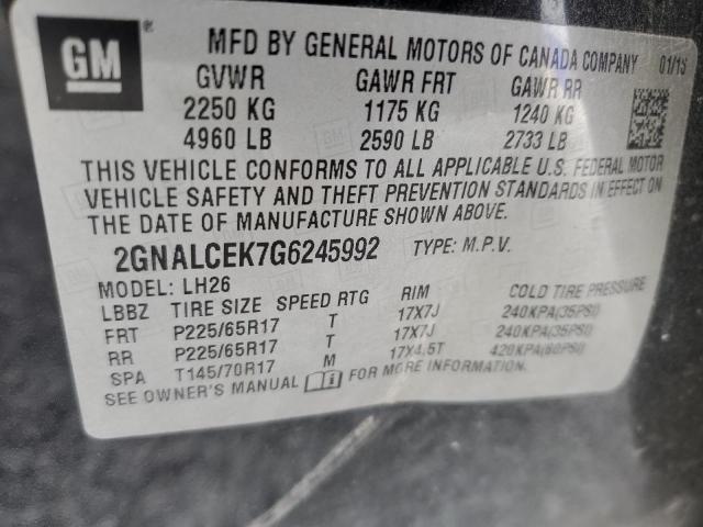 2016 CHEVROLET EQUINOX LT - 2GNALCEK7G6245992