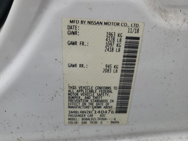 2019 NISSAN ALTIMA S - 1N4BL4BV2KC140476