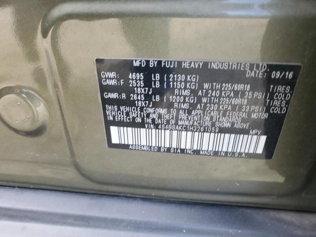 VIN 4S4BSAKC1H3261059 2017 Subaru Outback, 2.5I Lim... no.12