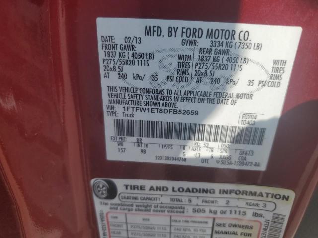 VIN 1FTFW1ET8DFB52659 2013 Ford F-150, Supercrew no.12