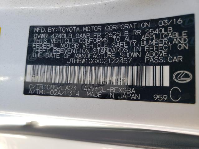 2016 LEXUS ES 300H - JTHBW1GGXG2122457