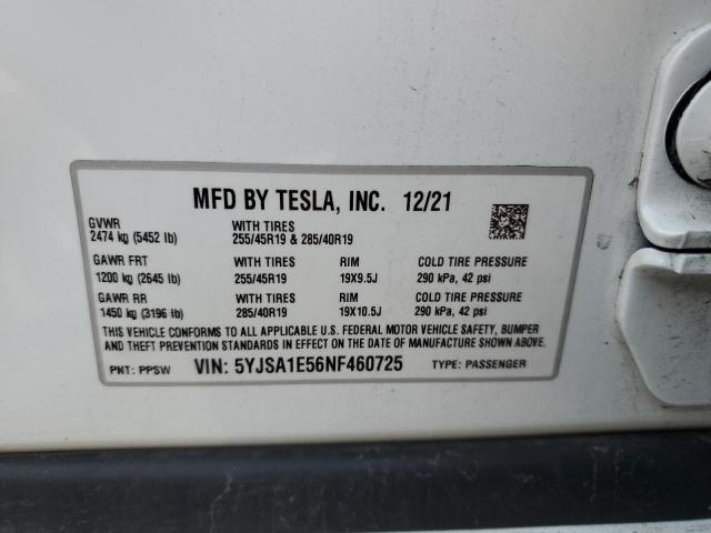 2022 TESLA MODEL S - 5YJSA1E56NF460725