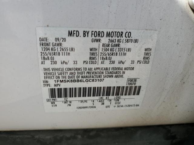 VIN 1FMSK8BB6LGC83107 2020 FORD EXPLORER no.13