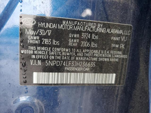 2018 HYUNDAI ELANTRA SE - 5NPD74LF3JH236635