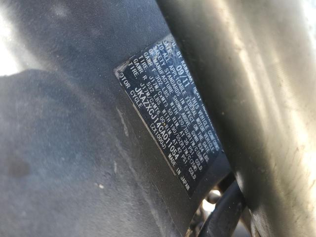 2012 KAWASAKI ZX1000 J JKAZXCJ14CA011054