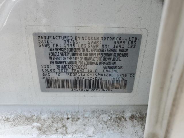 VIN 3N1AB7AP2FY336706 2015 Nissan Sentra, S no.12