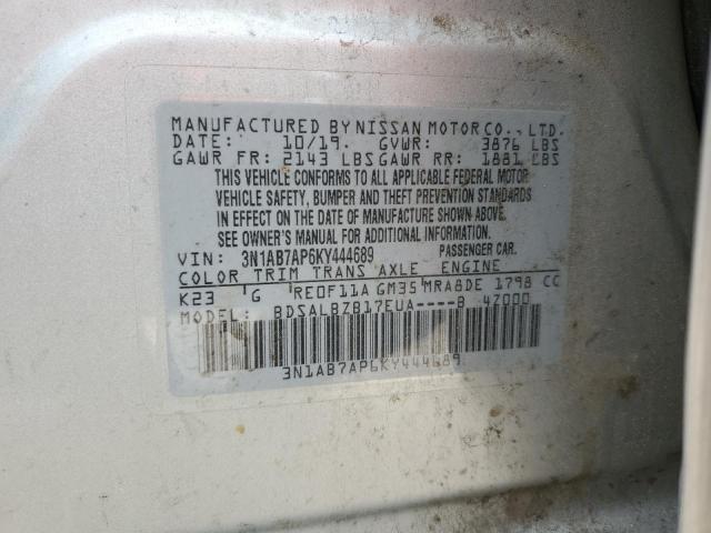 2019 NISSAN SENTRA S - 3N1AB7AP6KY444689