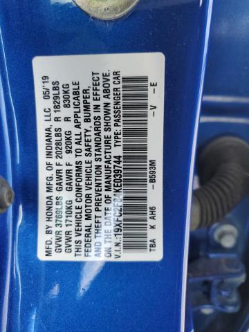 2019 HONDA CIVIC SPOR - 19XFC2F84KE039744