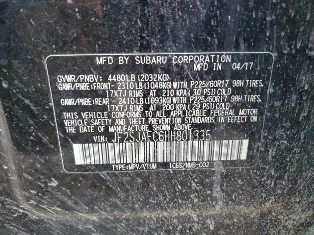 2017 SUBARU FORESTER 2 - JF2SJAEC6HH801335