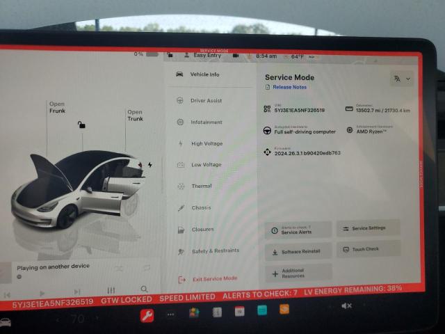 2022 TESLA MODEL 3 - 5YJ3E1EA5NF326519