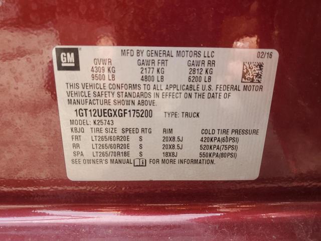 2016 GMC SIERRA K25 - 1GT12UEGXGF175200
