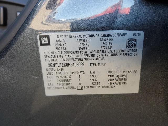 2017 CHEVROLET EQUINOX LT - 2GNFLFEK0H6108689