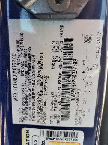 2016 FORD FUSION SE - 3FA6P0H79GR277589