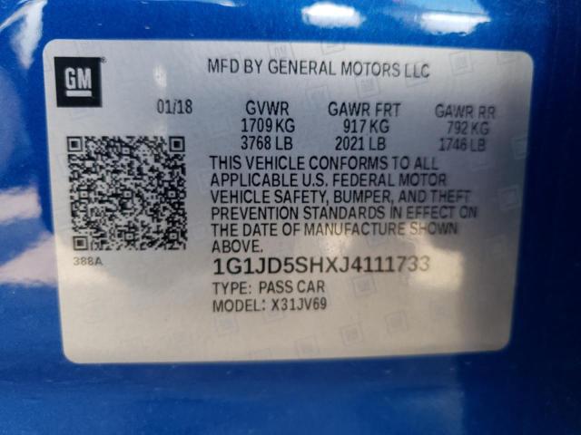 2018 CHEVROLET SONIC LT - 1G1JD5SHXJ4111733