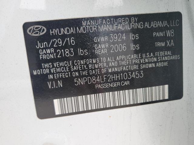 2017 HYUNDAI ELANTRA SE - 5NPD84LF2HH103453