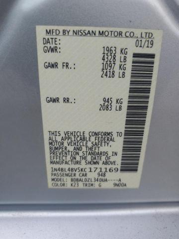 2019 NISSAN ALTIMA S - 1N4BL4BV5KC171169