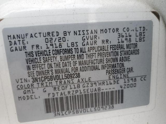 2020 NISSAN KICKS S - 3N1CP5BV0LL509238